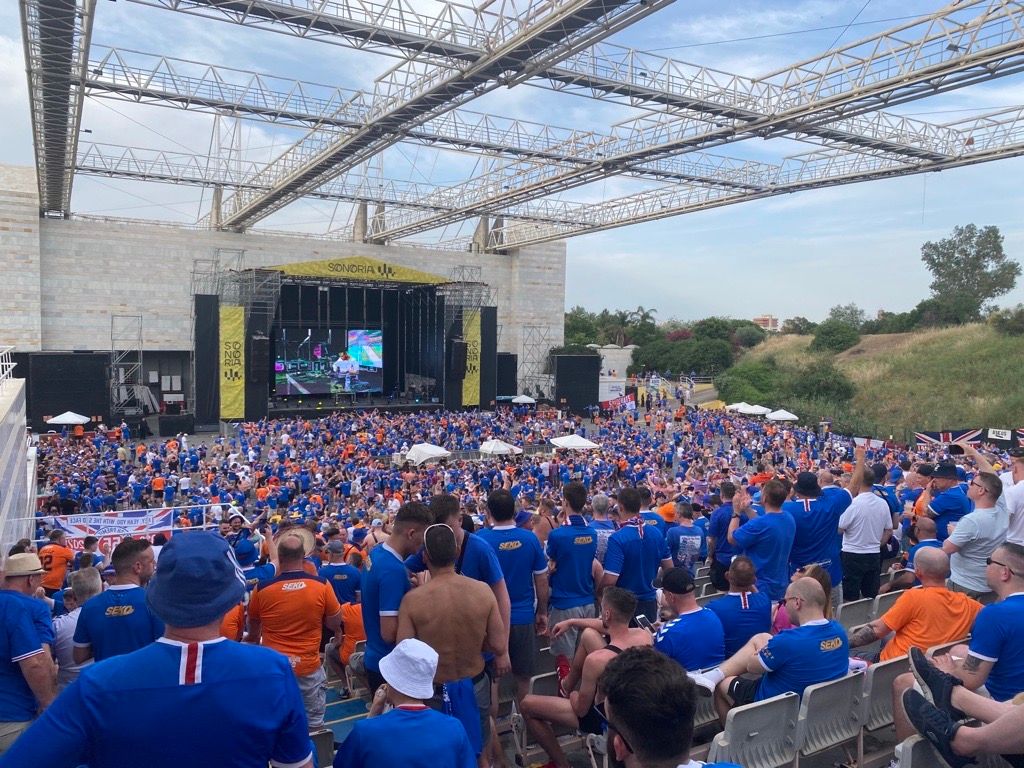 Rangers fans begin the long journey home to Scotland